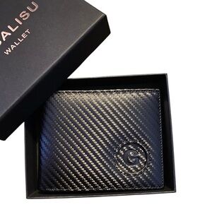 GOSALISU Air Tag Bi-Fold Leather Black Wallet New in Box